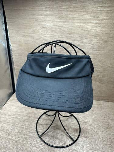 Nike Dri Fit Featherlight Black Visor Golf Tennis Walking Adjustable