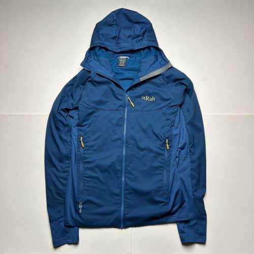 Rab Alpha Flux Jacket Full Zip Up Winter Polartec Insulated Hooded Blue Sz M