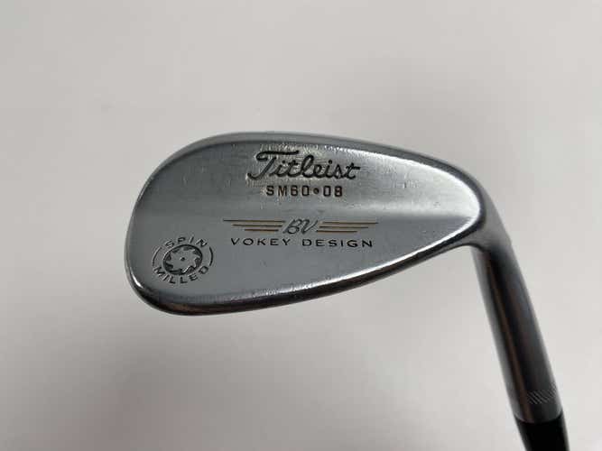 Titleist 2009 Vokey Spin Milled Chrome 60* 8 Bounce Wedge Steel Mens RH