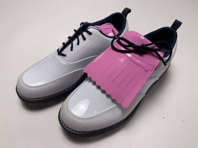 FootJoy DryJoys Premiere Series Golf Shoes White Pink Kiltie Womens 6.5 (99044)