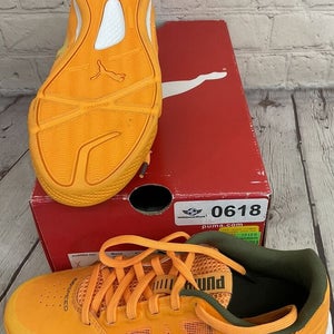 Puma evoSPEED Sala 103140 07 Men's Shoes Color Orange Olive Sharp Green Size 4.5