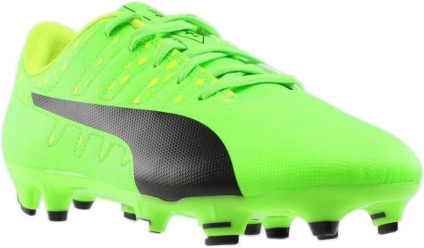 Puma Junior EvoPower Vigor 4 FG JR Soccer Cleats Green Black Yellow Size 4.5