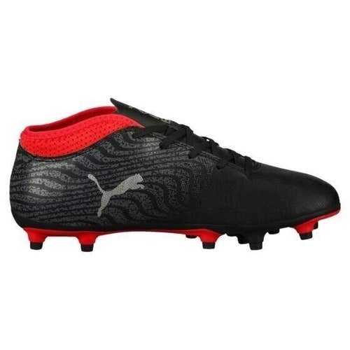 Puma ONE 18.4 FG JR Youth Soccer Cleat Shoes Color Black Silver Red Size 3C