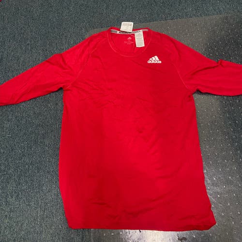 New Adidas Red Mens Large 3/4 Sleeve Shirt
