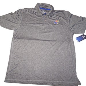 Kansas University NCAA JayHawks - Mens Grey Shirt L - Collared Polo Tee Large
