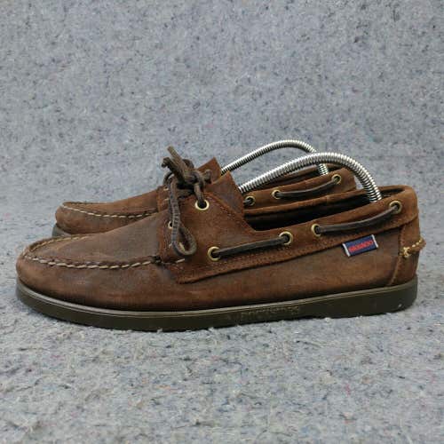 Sebago Docksides Mens 9 Boat Shoes Brown Loafers Nautical Lace Up Casual