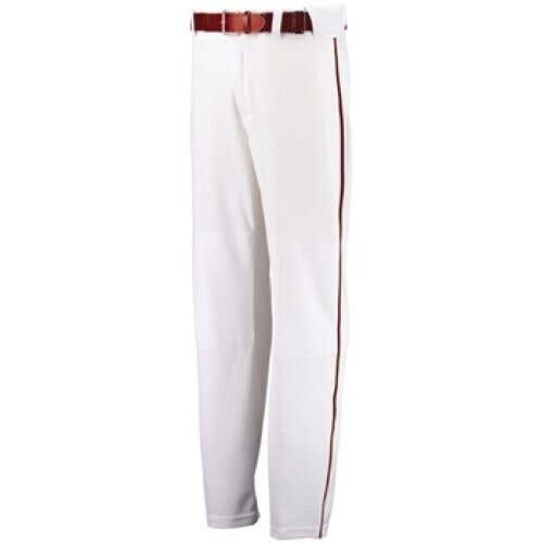 Russell Athletic Youth Unisex 234RHBK Size XL White Maroon Baseball Pants New