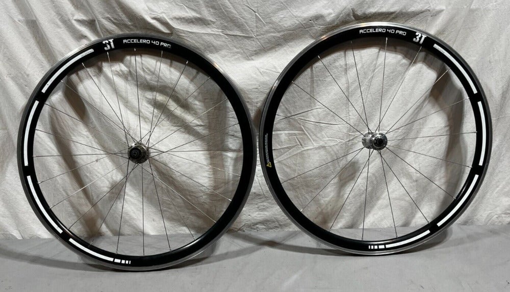 3T Italy Accelero 40 Pro 24/18-Spoke 622x17/700C Black Aluminum Aero Wheelset