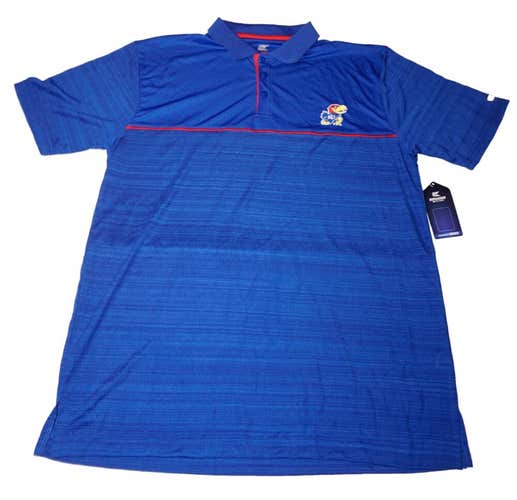 University of Kansas NCAA Jayhawks Logo Shirt L - Mens Large Button Collar Tee