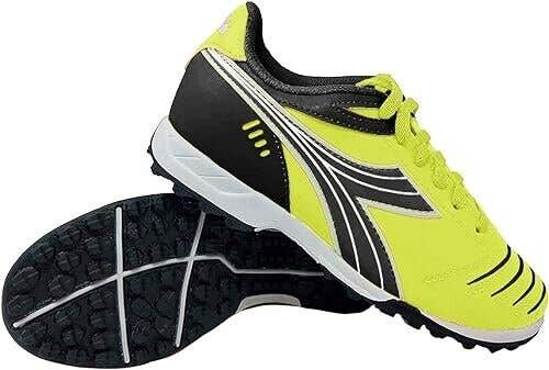 Diadora Cattura TF Jr Youth Soccer Cleat Shoes Color Fluo Yellow Black Size 4
