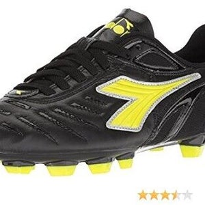 Diadora Maracana L W Adult Soccer Cleat Shoes Color Black Fluo Yellow Size 5