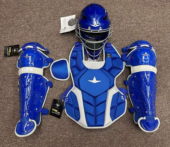 All Star Top Star Youth Ages 10-12 Baseball Catchers Gear Set - Royal Blue