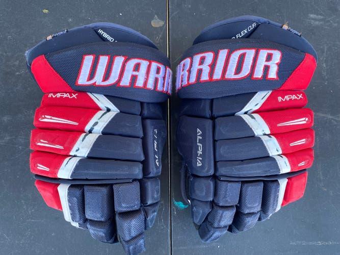 Warrior Alpha DX Pro 14" Pro Stock Hockey Gloves Rivermen 3486