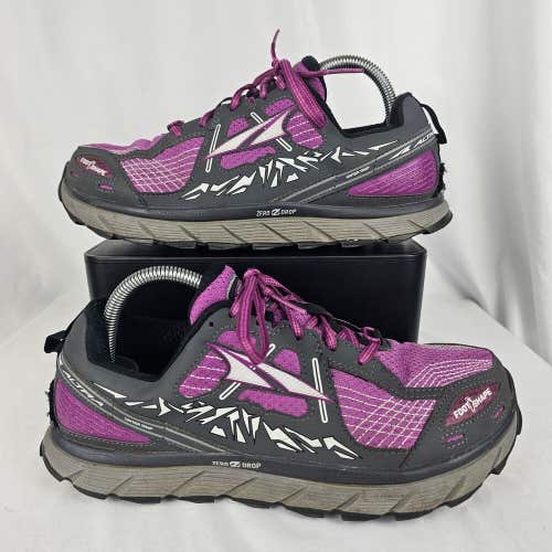 Altra Shoes Womens 7.5 Lone Peak 3.5 Foot Shape Zero Drop Trail Gray Purple