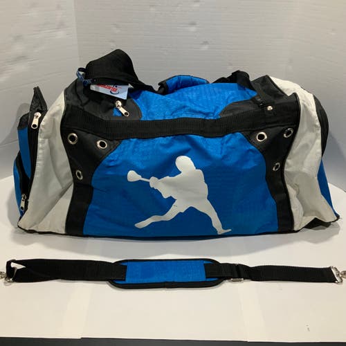 Lacrosse Unlimited Game Day Duffle Bag - Lacrosse (Large: blue/white/black)