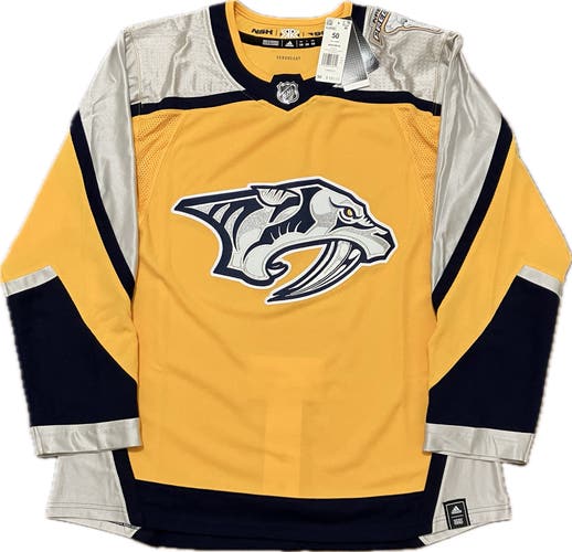 NWT Nashville Predators Reverse Retro 1.0 Blank Adidas NHL Hockey Jersey Size 50