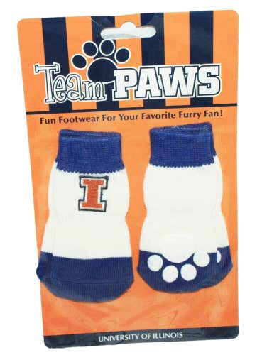 Vintage University Of Illinois The Block I Logo- Medium Dog - Pet Socks 2016