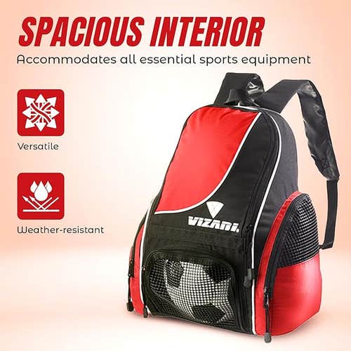 Vizari Solano Soccer Backpack With Ball Compartment | VZAC30143-STD