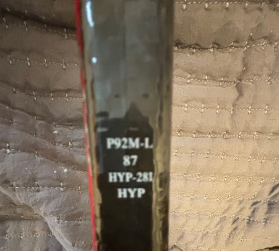 Used Senior Bauer Left Hand P92M Pro Stock Vapor Hyperlite Hockey Stick