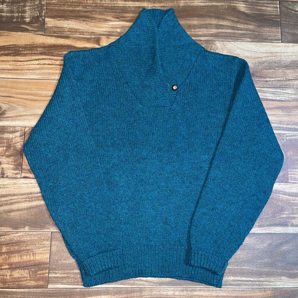 Vintage Cabelas Wool Knit Sweater Ladies Size Small 1980s Rare Button Loop Shawl