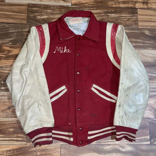 Vintage Ripon Pulaski Raiders Varsity Letterman Button Jacket RARE Mens Size 42