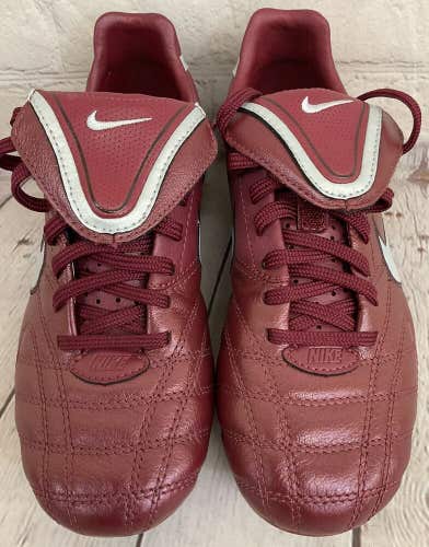 Nike Tiempo Mystic III FG Youth Football Cleat Shoes Burgundy Platinum Size 4.5