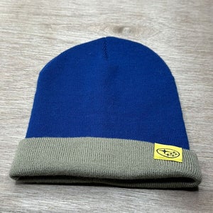 Subaru Beanie Blue Cuff Slouch Hat Winter Snow Cap Authentic Cars WRX Adult
