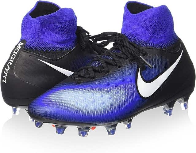 Nike JR Magista OBRA II FG Soccer Cleats Black White Paramount Blue US Size 5.5Y
