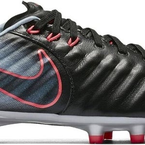 Nike JR Tiempo Legend VII FG Leather Soccer Cleats Black Armory Navy Size 4Y