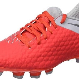 Nike JR Hypervenom 3 Academy FG Soccer Cleats Light Crimson Metallic Grey 4.5Y