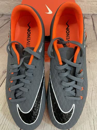 Nike Phantom 3 Academy FG Soccer Cleats Dark Grey Total Orange White Size 5