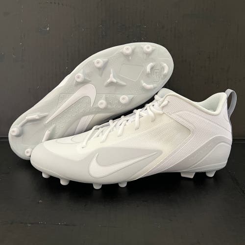 (Size 12) Nike Alpha Huarache 8 Varsity Lax 'White Silver' Lacrosse Cleats