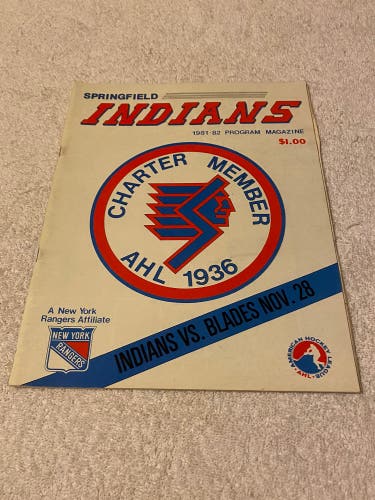 Springfield Indians AHL Hockey Vintage 1981 Souvenir Program