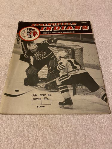 Springfield Indians AHL Hockey Vintage 1983 Program