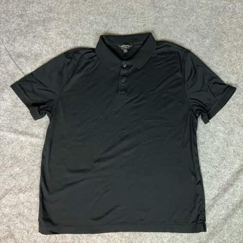 Banana Republic Mens Polo Shirt Large Black Casual Luxe Touch Performance Golf