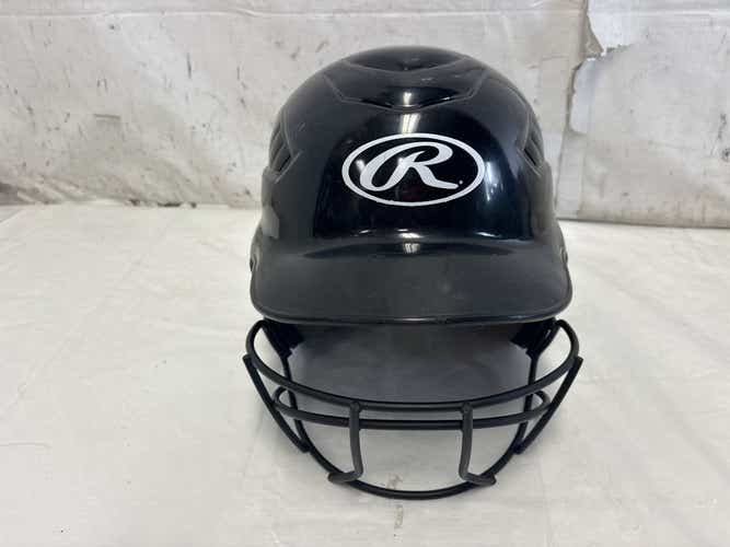 Used Rawlings Coolflo Rcfh 6 1 2 - 7 1 2 Softball Batting Helmet W Mask
