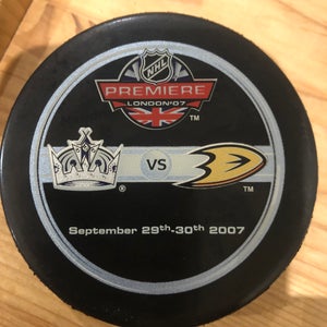 Kings Vs Ducks London game puck ‘07