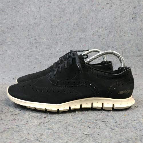 Cole Haan Zerogrand Womens 5.5 Shoes Black Wingtip Suede Low Casual Sneakers