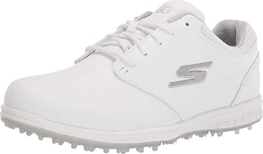 Skechers Go Golf Bold Shoes (White/Silver, 10, Medium, LADIES) NEW