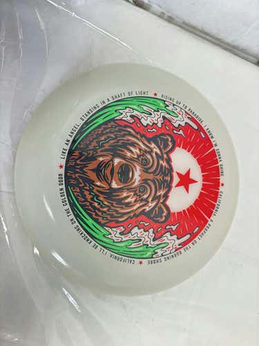 New Funn And Frolic California Bear 175g Glow Ultimate Frisbee Disc - Recycled - Made In U.s.a.