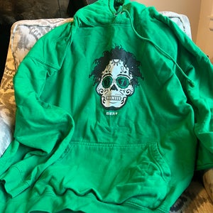 Jets Garrett Wilson Day of the Dead Skull Sweatshirt