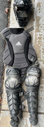 Youth Adidas Catchers gear with knee savers