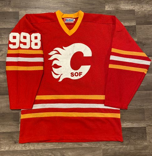 Vintage Calgary flames beer league hockey jersey
