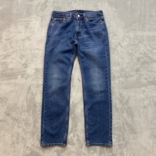 Levis 505 Jeans Men 30x30 Dark Blue Stonewash Denim Straight Leg Regular Fit
