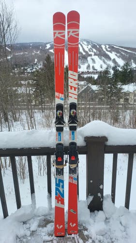 Used Rossignol 182 cm Racing Hero FIS GS Skis With Bindings Max Din 14