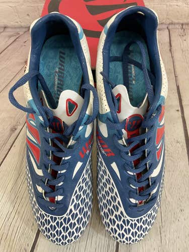 Warrior SMSCCFWT SK Reamer Athletic Football Cleats Blue White Red US Size 6.5