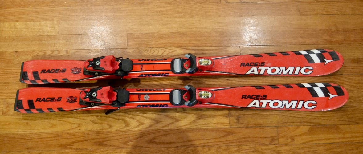 Used Kid's Atomic 110 cm All Mountain race:5 Skis With Bindings