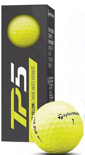 Taylor Made TP5 Golf Balls (Yellow, 3pk) 1 Sleeve 2021  NEW