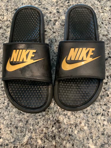 Black Used Size 9.0 (Women's 10) Nike Benassi Sandals