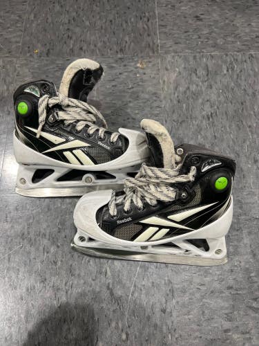 Used Junior Reebok 10K Hockey Goalie Skates (Size 1.0 D&R)